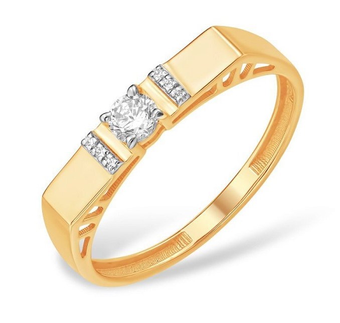 Кольцо из золота с камнем Фианит фото, цены