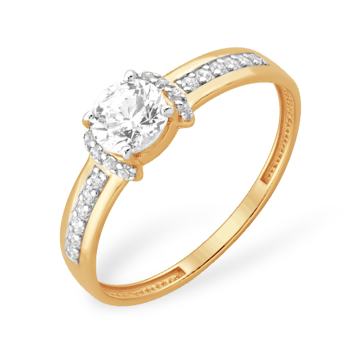 Кольцо из золота с камнем Фианит фото, цены