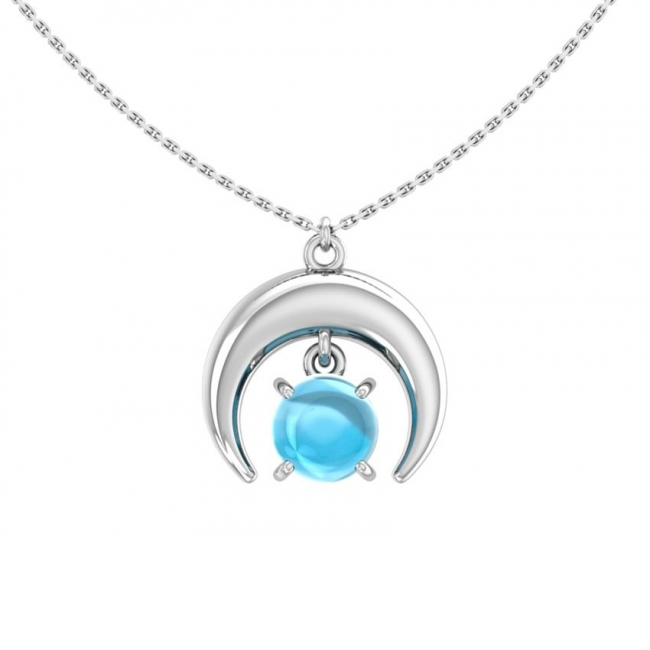 Колье из серебра с камнем Кварц син. фото, цены