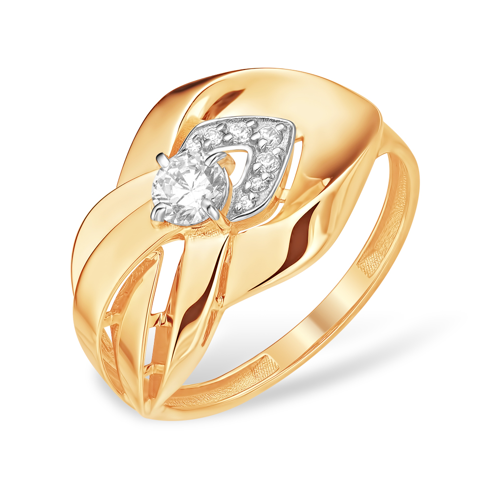 Кольцо из золота с камнем Фианит фото, цены