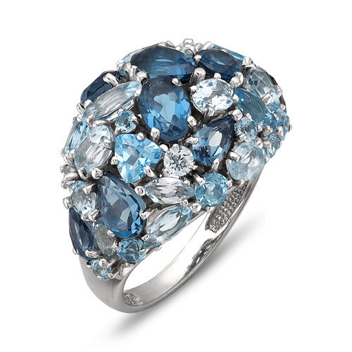 Кольцо из серебра с камнем Лондон топаз, Топаз фото, цены