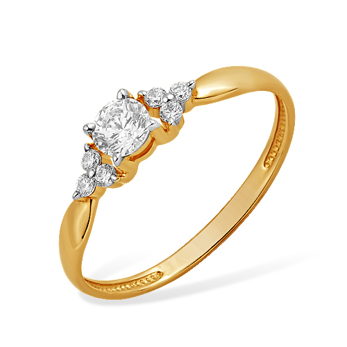 Кольцо из золота с камнем Фианит фото, цены