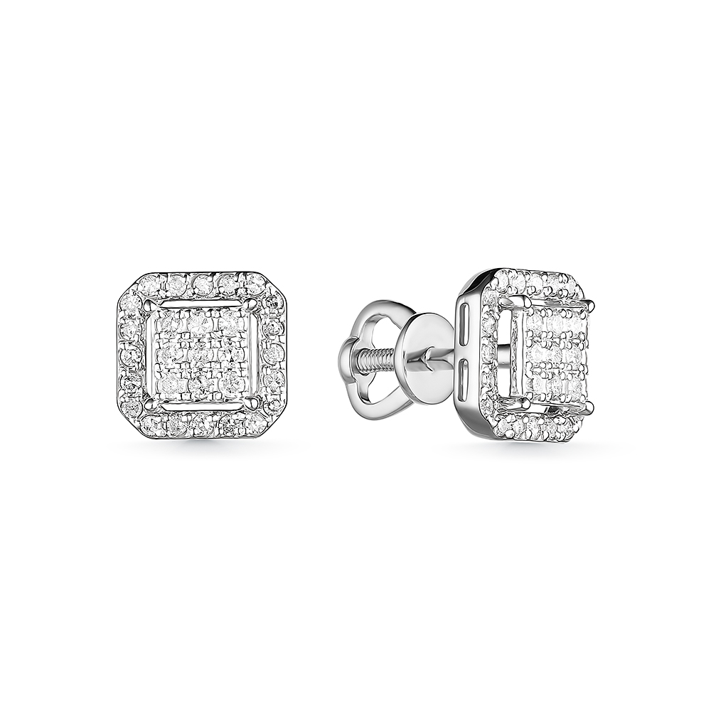 Пуссеты из золота с камнем Бриллиант фото, цены