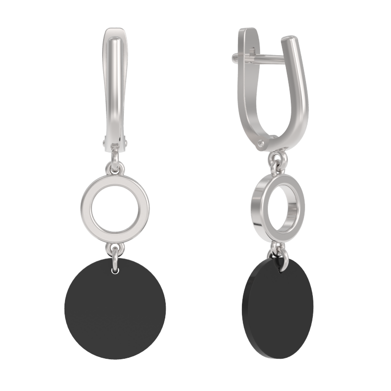 Серьги из серебра с камнем Агат фото, цены