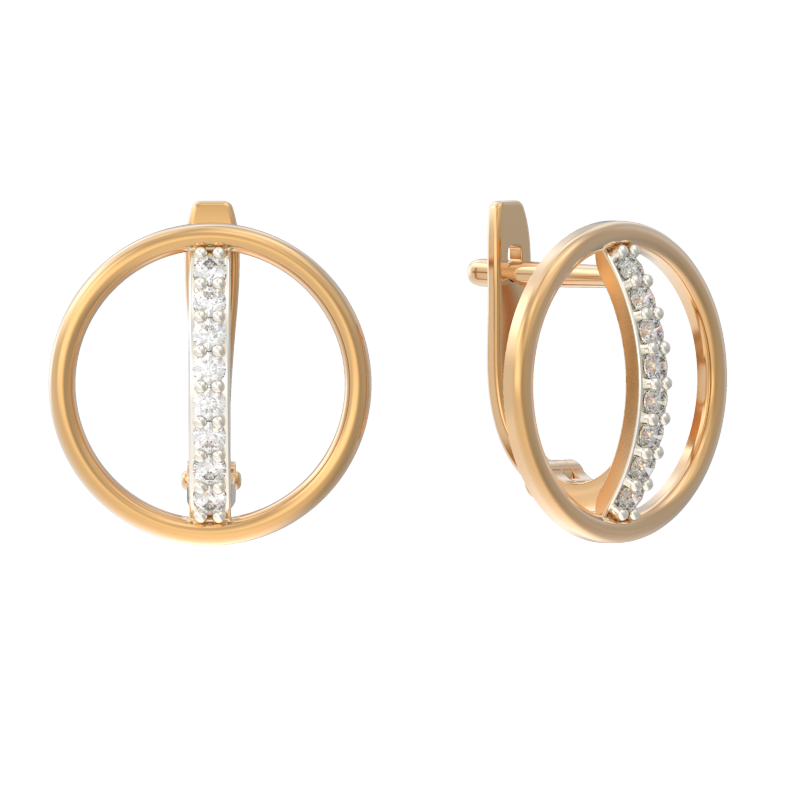 Серьги из золота с камнем Фианит фото, цены