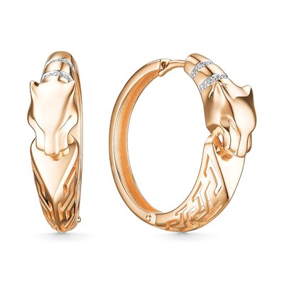 Серьги из золота с камнем Фианит фото, цены