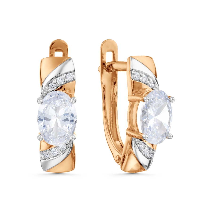 Серьги из золота с камнем Фианит фото, цены