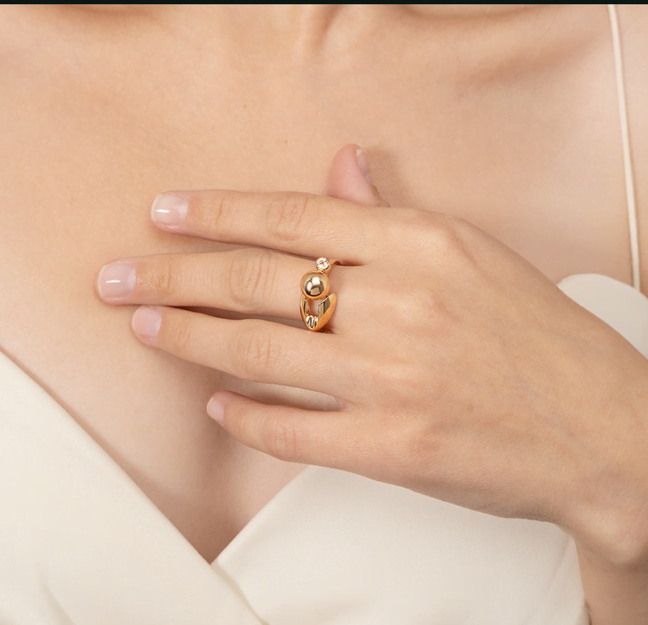 Кольцо из золота с камнем Топаз фото, цены