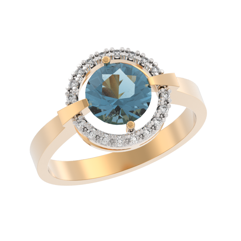 Кольцо из золота с камнем Топаз, Фианит фото, цены