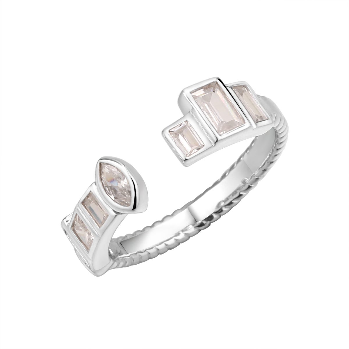 Кольцо из серебра с камнем Фианит фото, цены