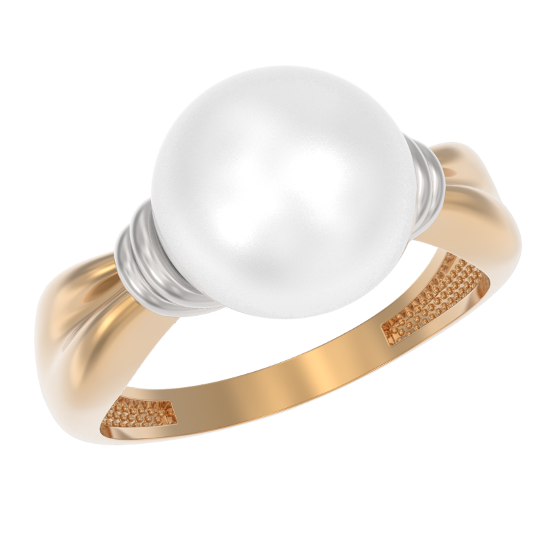 Кольцо из золота с камнем Жемчуг фото, цены