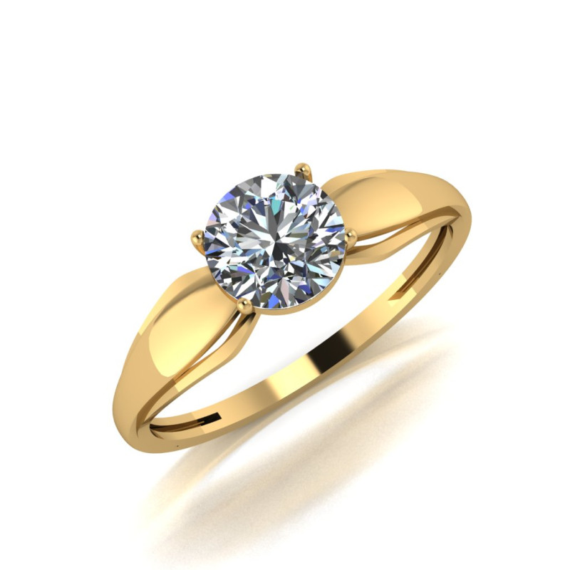 Кольцо из золота с камнем Фианит фото, цены