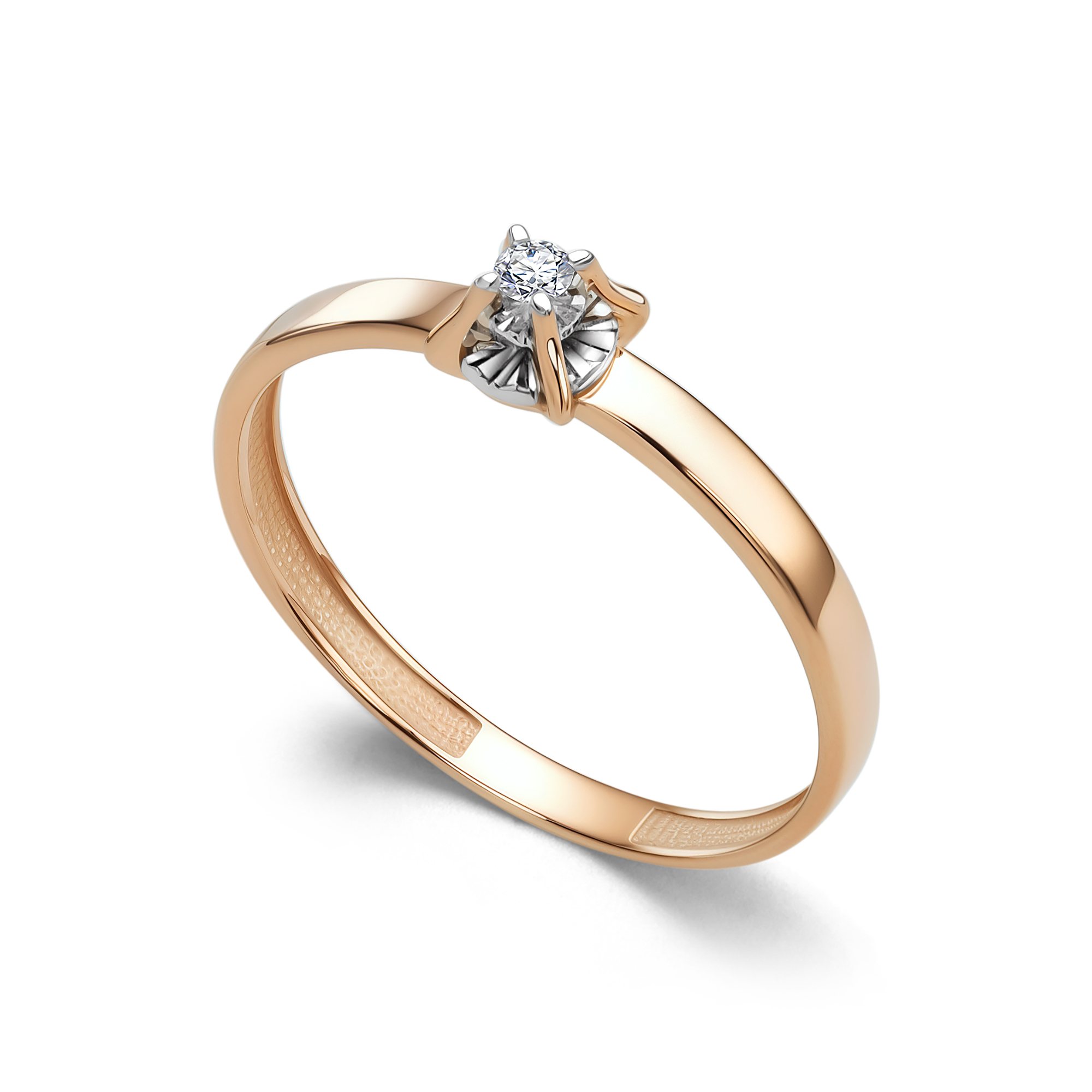 Кольцо из золота с камнем Бриллиант фото, цены