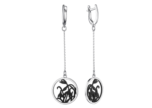 Серьги из серебра с камнем вставками эмали фото, цены