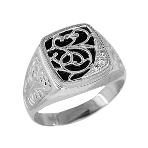 Печатка из серебра с камнем Фианит фото, цены