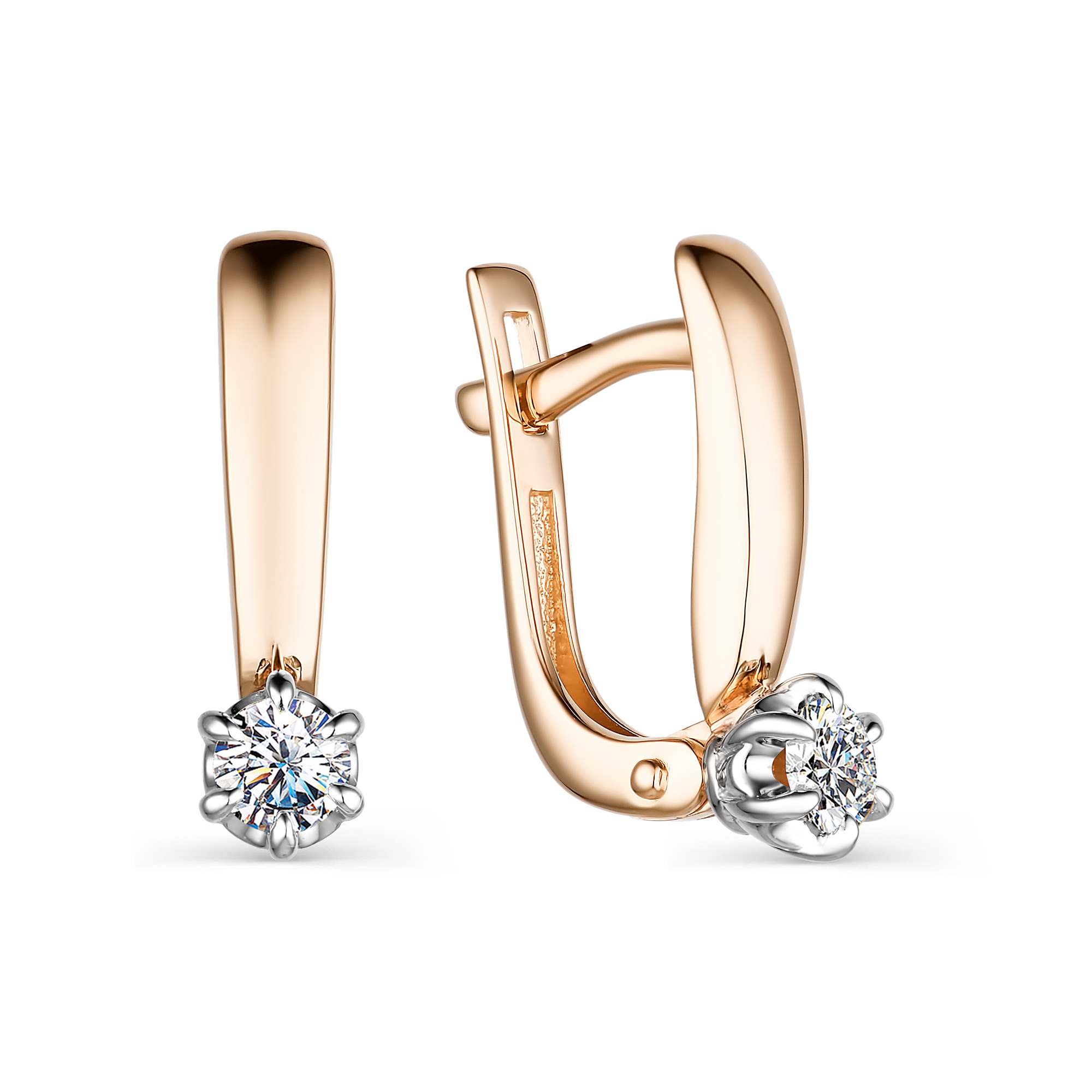 Серьги из золота с камнем Бриллиант фото, цены