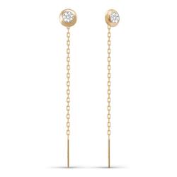 Продевки из золота с камнем Фианит фото, цены