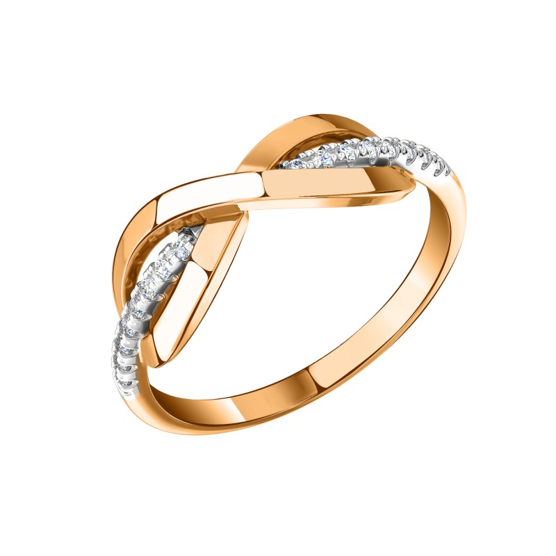 Кольцо из золота с камнем Фианит фото, цены