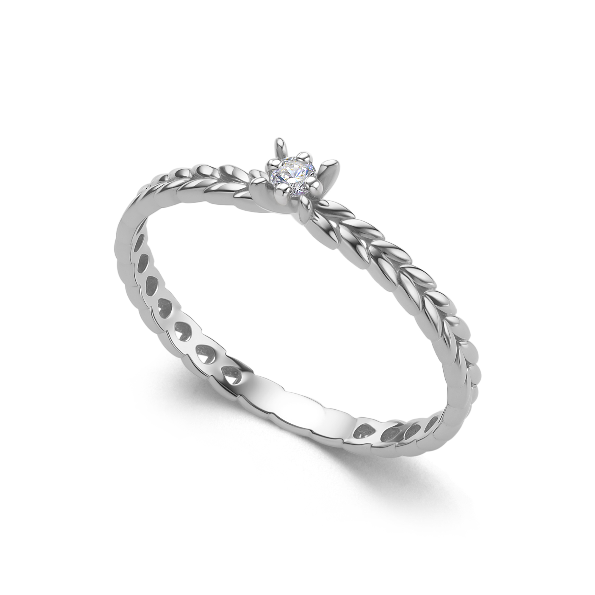 Кольцо из золота с камнем Бриллиант фото, цены