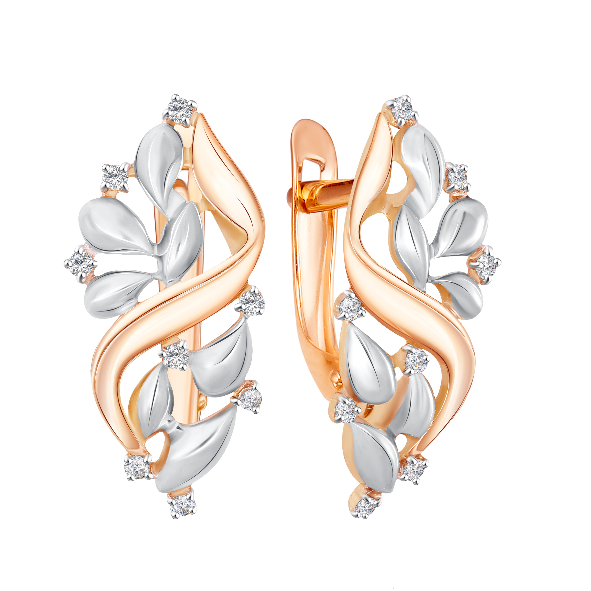 Серьги из золота с камнем Фианит фото, цены