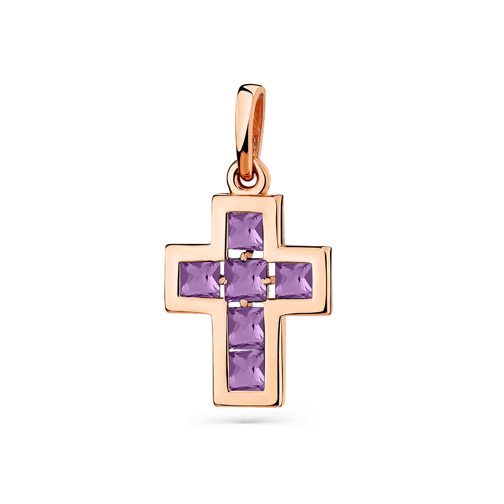 Подвеска из золота с камнем аметист фото, цены