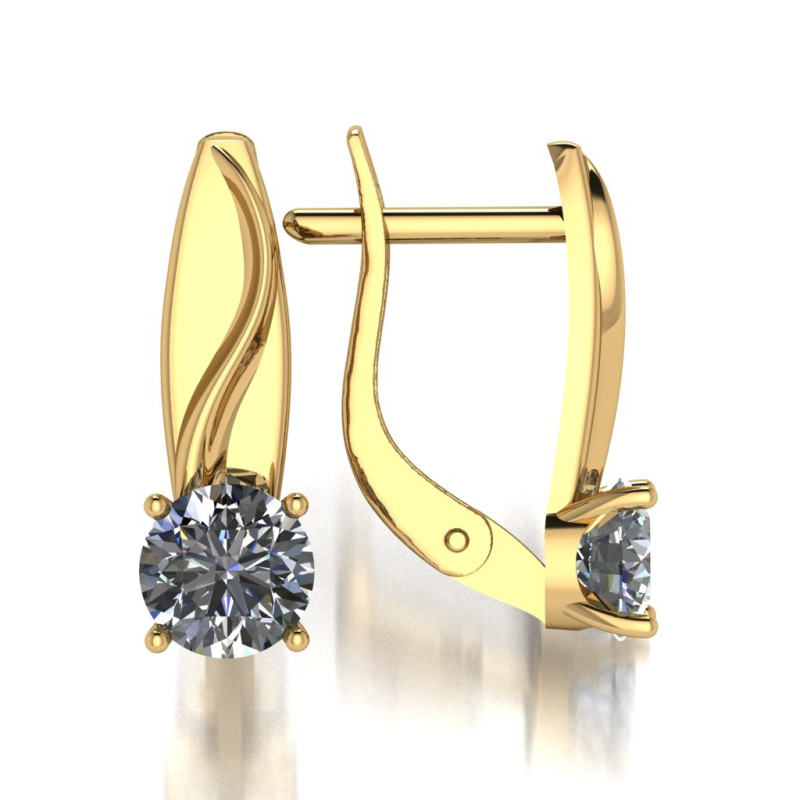 Серьги из золота с камнем Фианит фото, цены