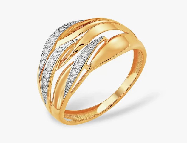 Кольцо из золота с камнем Фианит фото, цены