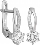 Серьги из серебра с камнем Циркон фото, цены