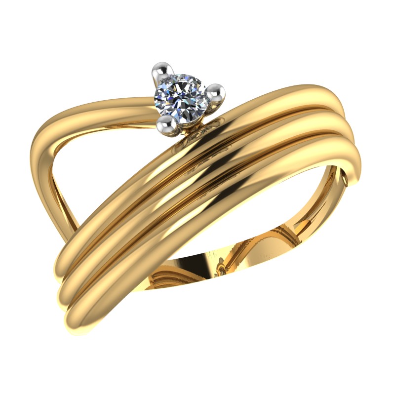 Кольцо из золота с камнем Фианит фото, цены