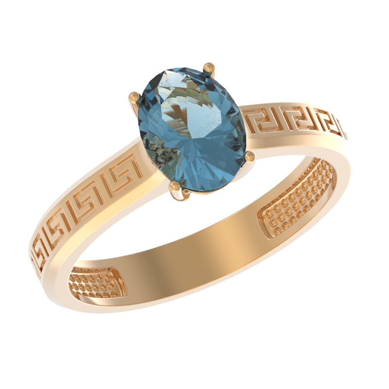 Кольцо из золота с камнем Топаз фото, цены