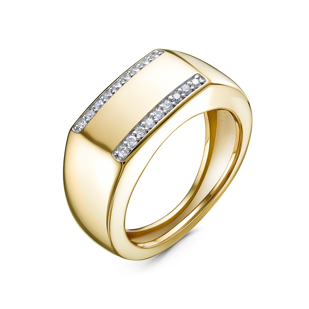 Кольцо из золота с камнем Фианит фото, цены