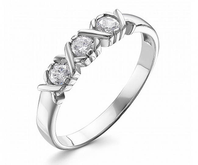 Кольцо из серебра с камнем Фианит фото, цены