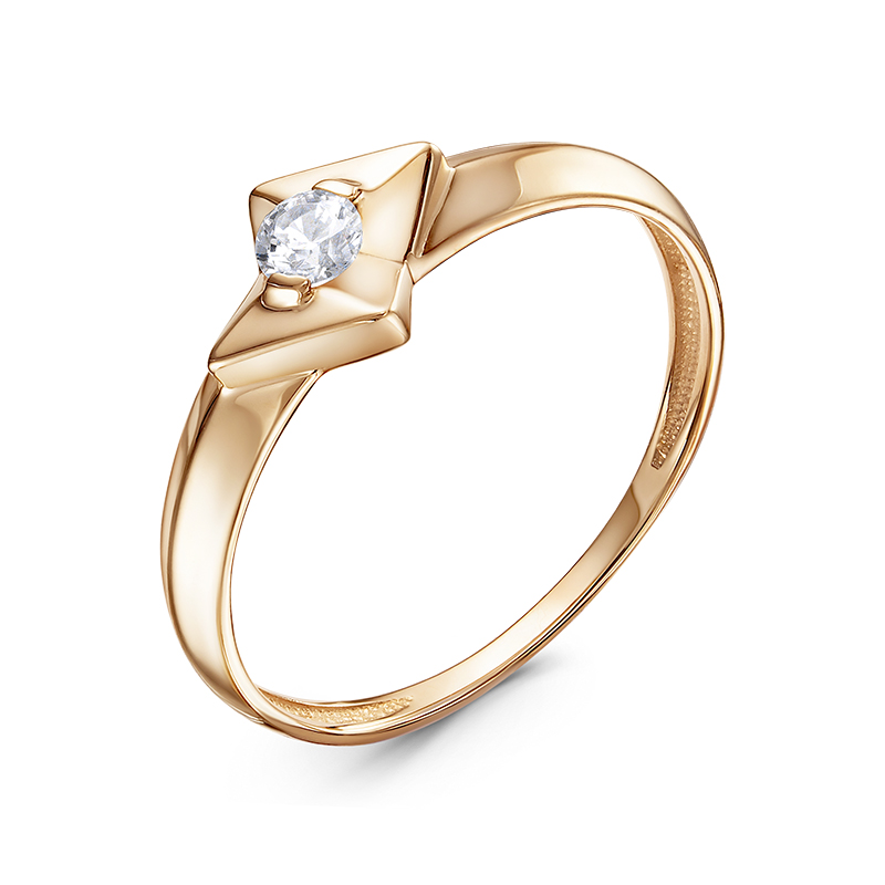 Кольцо из золота с камнем Фианит фото, цены