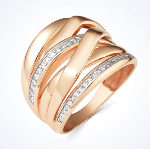 Кольцо из золота с камнем Фианит фото, цены