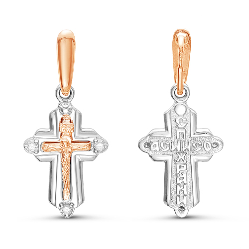 Крест из золота с камнем Бриллиант фото, цены