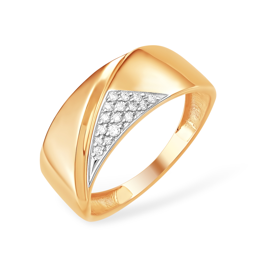 Кольцо из золота с камнем Фианит фото, цены