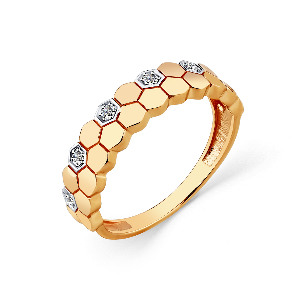 Кольцо из золота с камнем Фианит фото, цены