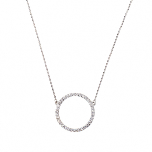 Колье из серебра с камнем Фианит фото, цены