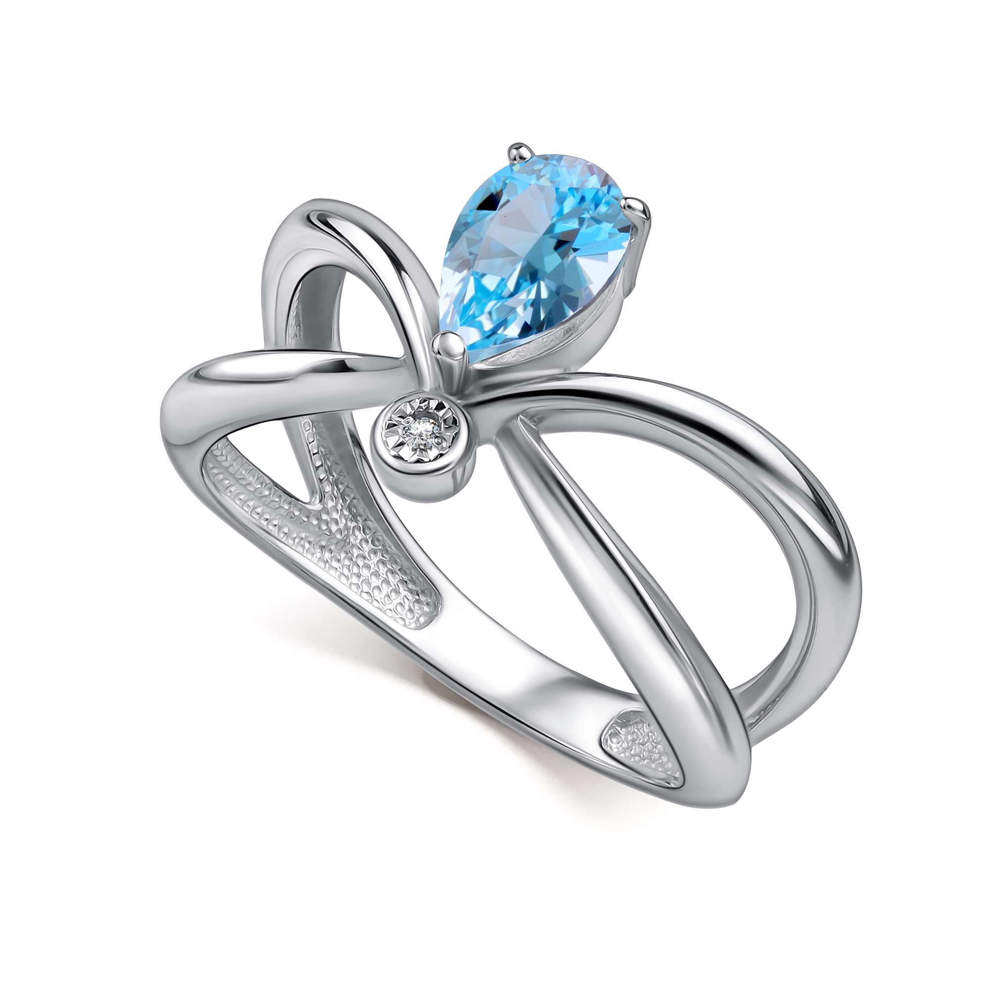 Кольцо из серебра с камнем Топаз, Бриллиант фото, цены