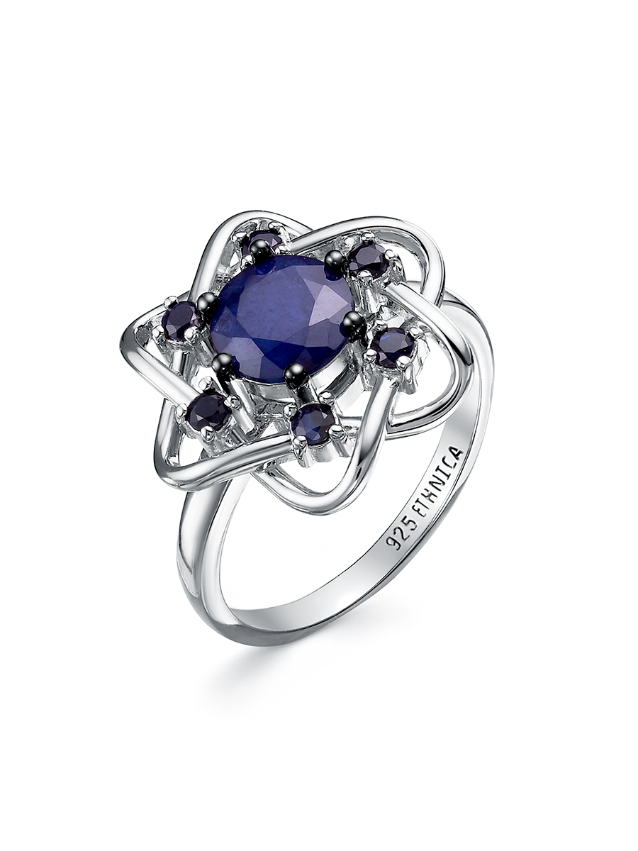 Кольцо из серебра с камнем Сапфир фото, цены