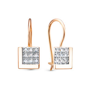 Серьги из золота с камнем Фианит фото, цены