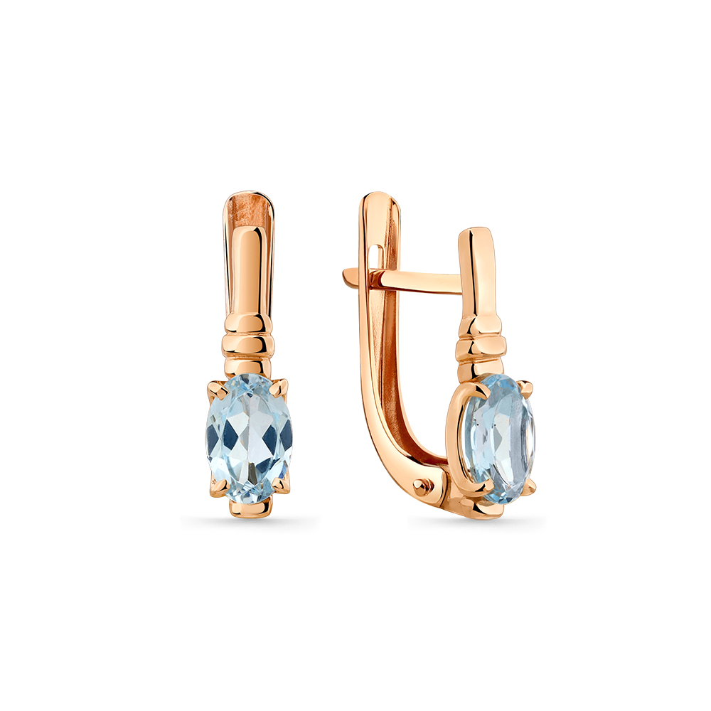 Серьги из золота с камнем Топаз фото, цены