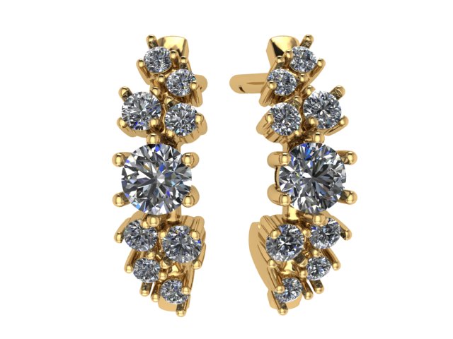 Серьги из золота с камнем Фианит фото, цены