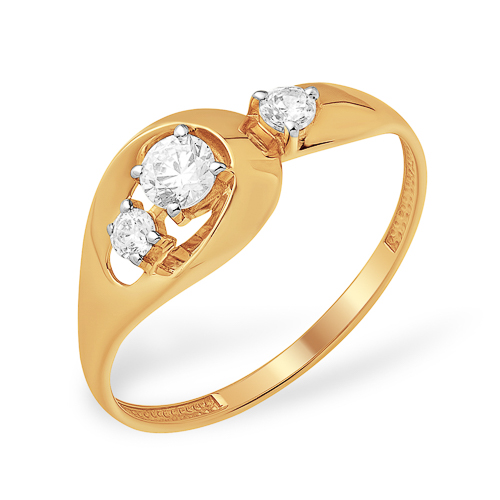 Кольцо из золота с камнем Фианит фото, цены