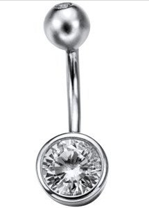 Пирсинг из серебра с камнем Циркон фото, цены