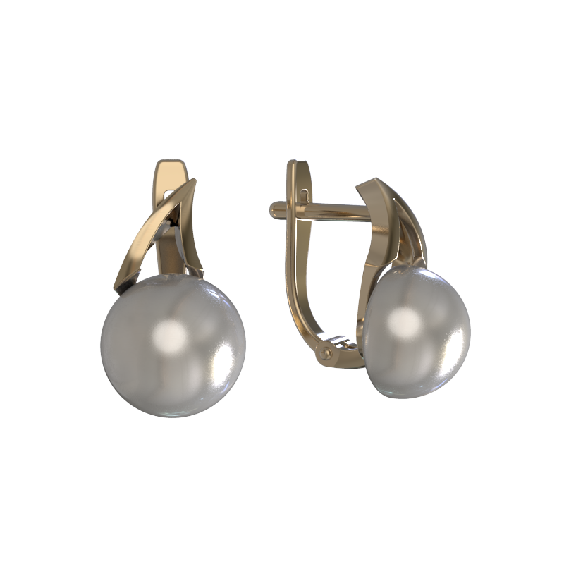 Серьги из золота с камнем Жемчуг фото, цены