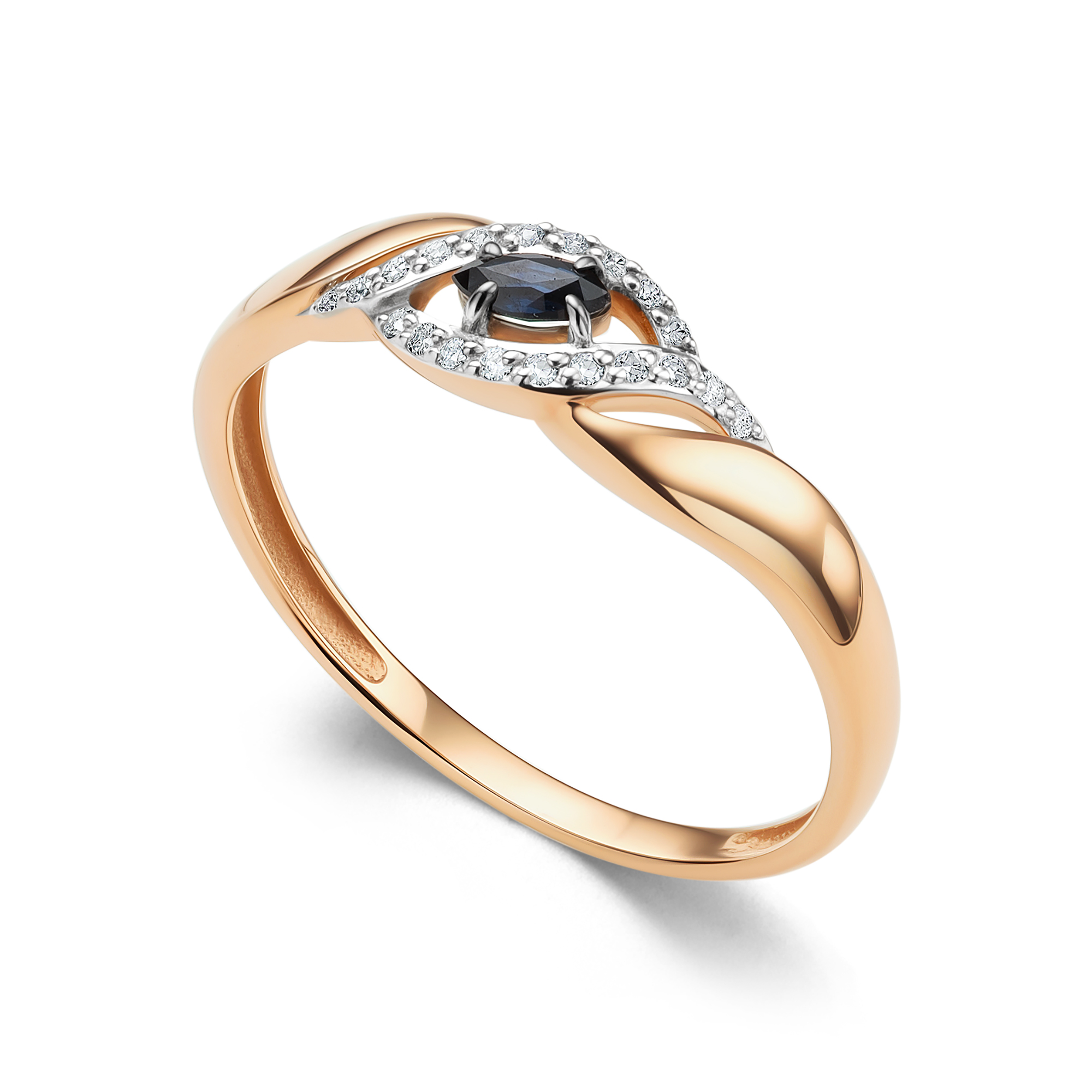 Кольцо из золота с камнем Бриллиант, Сапфир фото, цены