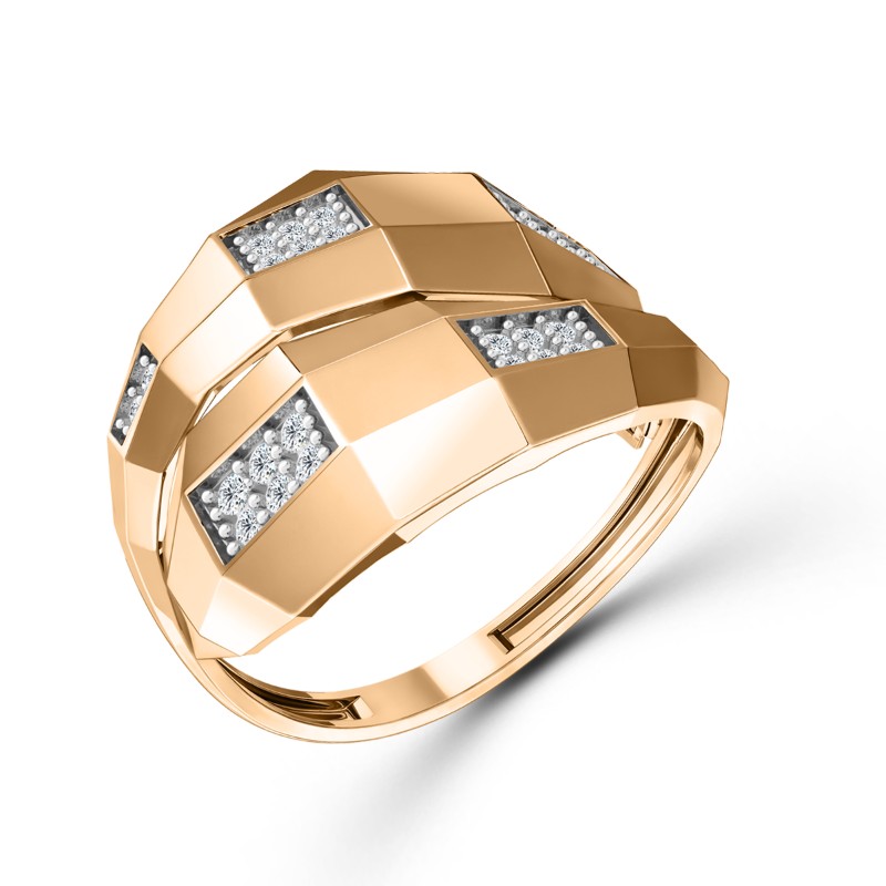 Кольцо из золота с камнем Фианит фото, цены