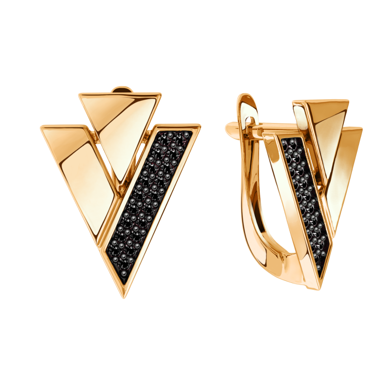 Серьги из золота с камнем Фианит фото, цены