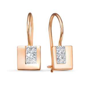 Серьги из золота с камнем Фианит фото, цены